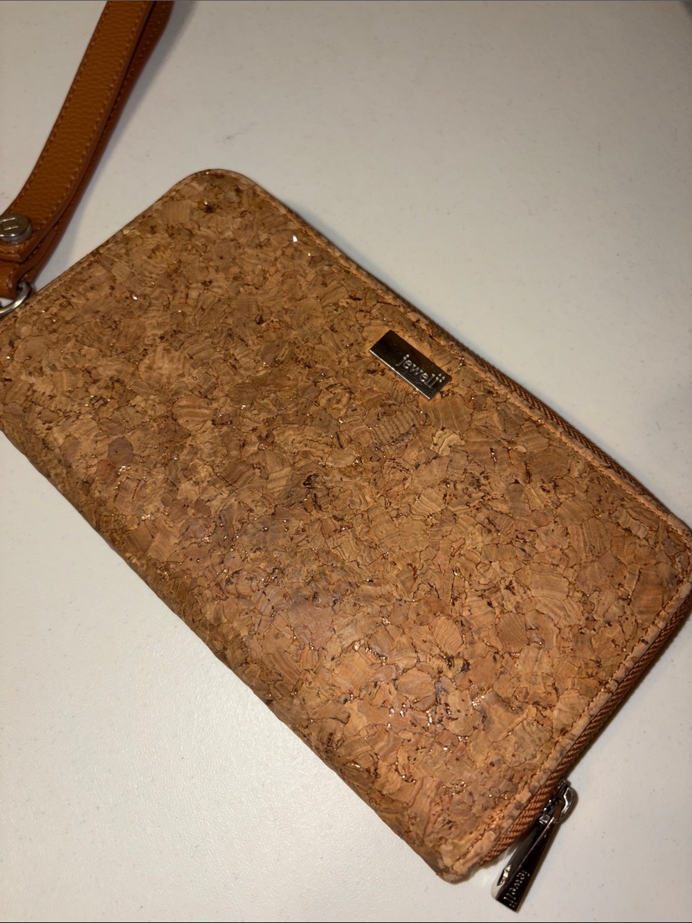 Jewell by Thirty-one All About the Benjamins Organizer Wallet Wristlet Cork Tan